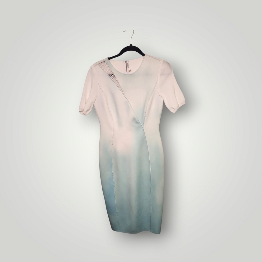 Elie Tahari Gwenyth Short Sleeve Marble Print Sheath Dress size 6